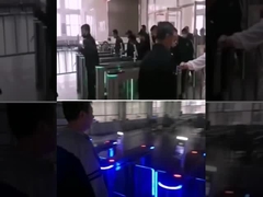 आरएफआईडी रीडर के साथ पैदल यात्री स्विंग बैरियर टर्नस्टाइल SUS304 स्टेनलेस स्टील